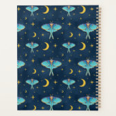 Luna Moth Celestial Moons & Stars Navy Planer (Rückseite)