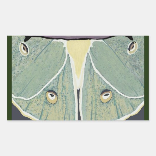 Luna Moth Digital Painting Accent Pillow Rechteckiger Aufkleber (Vorderseite)
