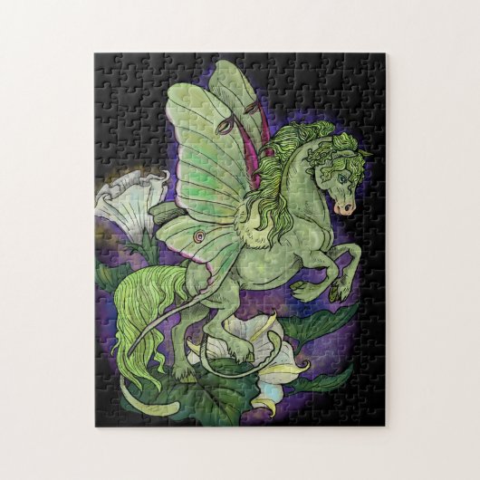 Luna Moth Fairy Horse Jigsaw Puzzle (Vertikal)