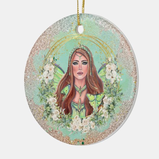 Luna moth fee Art von Renee Lavoie Keramik Ornament (Links)