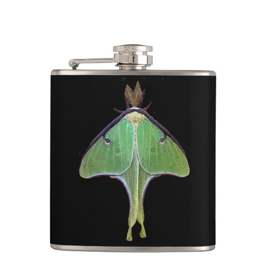 Luna Moth Flachmann (Vorderseite)