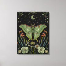 Luna Moth Gothic Wasserfarbe Kunst