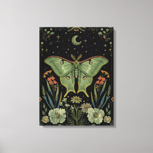 Luna Moth Gothic Wasserfarbe Kunst Leinwanddruck
