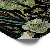 Luna Moth Gothic Wasserfarbe Kunst Poster (Ecke)