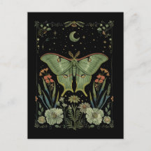 Luna Moth Gothic Wasserfarbe Kunst
