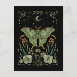 Luna Moth Gothic Wasserfarbe Kunst Postkarte