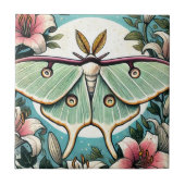 Luna Moth Illustration Luna Moths Fliese (Vorderseite)