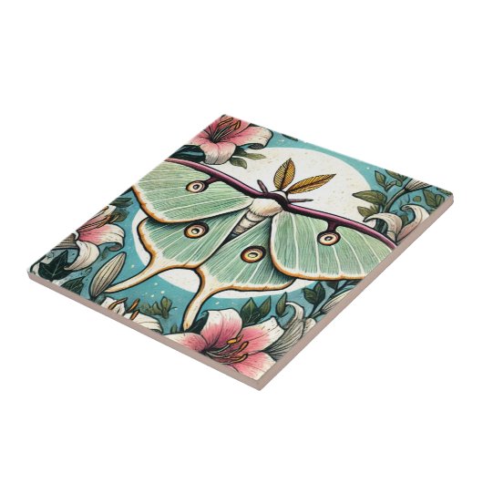 Luna Moth Illustration Luna Moths Fliese (Seite)