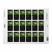 Luna Moth in Lily of the Valley Blume Buchzeichen Adressaufkleber (Vorne)