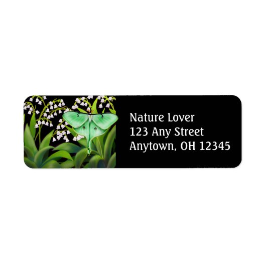 Luna Moth in Lily of the Valley Blume Label (Vorne)