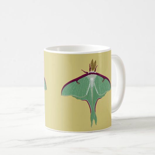 Luna Moth Kaffeetasse (VorderseiteRechts)