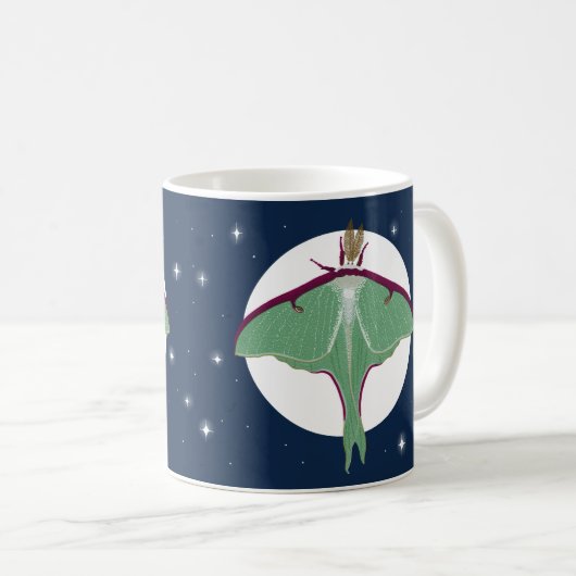 Luna Moth Kaffeetasse (VorderseiteRechts)