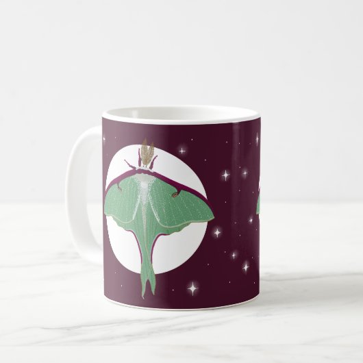 Luna Moth Kaffeetasse (Vorderseite Links)