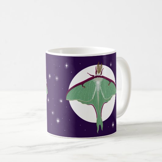 Luna Moth Kaffeetasse (VorderseiteRechts)