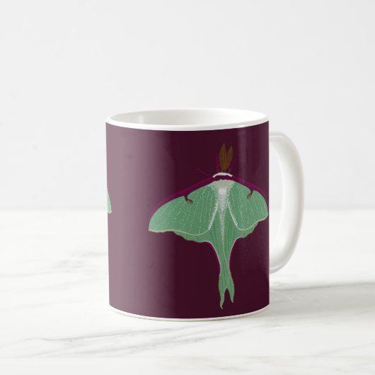 Luna Moth Kaffeetasse (VorderseiteRechts)