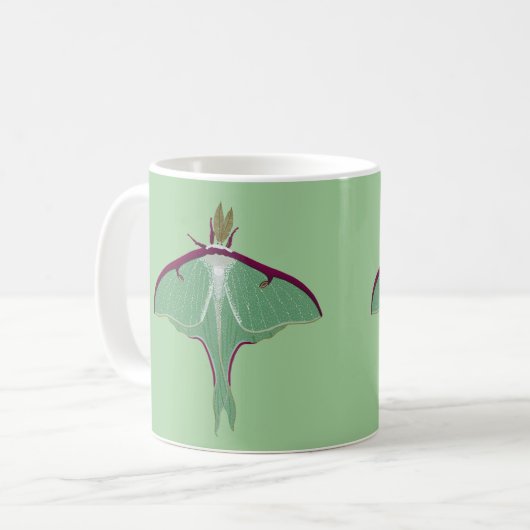 Luna Moth Kaffeetasse (Vorderseite Links)