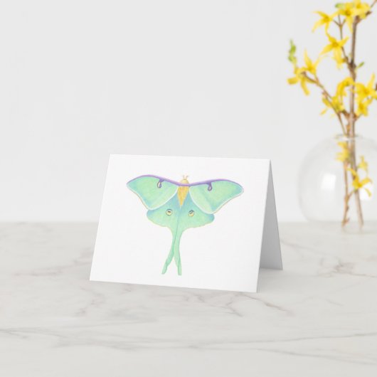 Luna Moth Karte (Gelbe Blume)