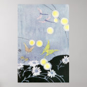 Luna Moth Lit von Glühwürmchen Poster (Vorne)