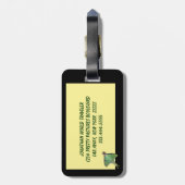 Luna Moth Luggage Tag Gepäckanhänger (Rückseite vertikal)