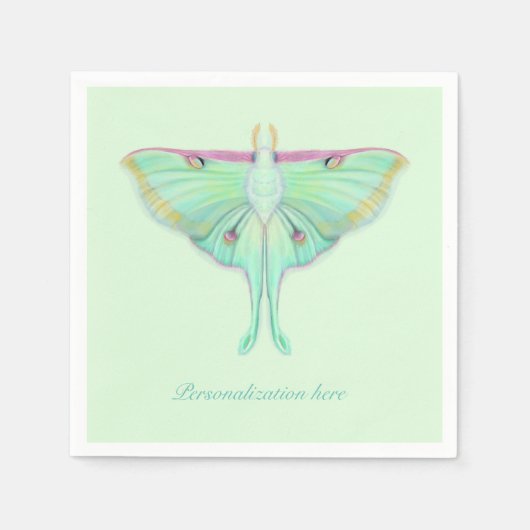 Luna Moth mit Personalisierung Serviette (Vorderseite)
