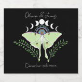Luna Moth Moon Phases Bierflaschenetikett (Einzelnes Label)