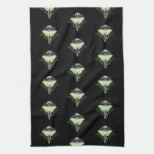 Luna Moth Moon Phases Black Geschirrtuch (Vertikal)