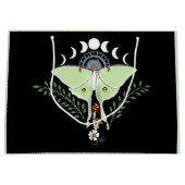 Luna Moth Moon Phases Black Große Geschenktüte (Vorderseite)