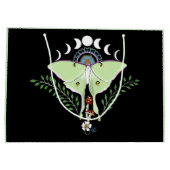 Luna Moth Moon Phases Black Große Geschenktüte (Rückseite)