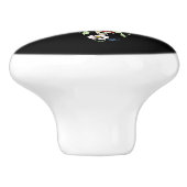 Luna Moth Moon Phases Black Keramikknauf (Seitenansicht)