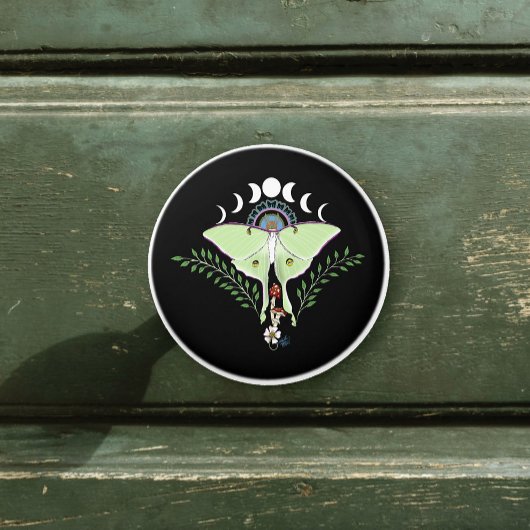 Luna Moth Moon Phases Black Keramikknauf