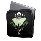 Luna Moth Moon Phases Black Laptopschutzhülle (Vorderseite Links)