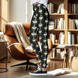 Luna Moth Moon Phases Black Leggings