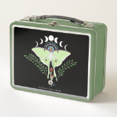 Luna Moth Moon Phases Black Metall Brotdose (Vorderseite)