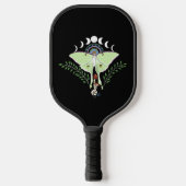 Luna Moth Moon Phases Black Pickleball Schläger (Vorderseite)