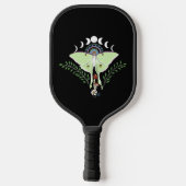 Luna Moth Moon Phases Black Pickleball Schläger (Rückseite)