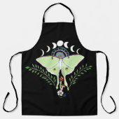 Luna Moth Moon Phases Black Schürze (Vorderseite)