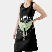 Luna Moth Moon Phases Black Schürze (InSitu)