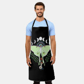 Luna Moth Moon Phases Black Schürze (Getragen)