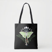 Luna Moth Moon Phases Black Tasche (Vorderseite)