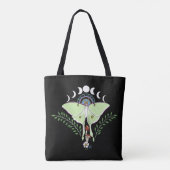 Luna Moth Moon Phases Black Tasche (Rückseite)