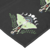 Luna Moth Moon Phases Black Tischdecke (Schrägansicht)