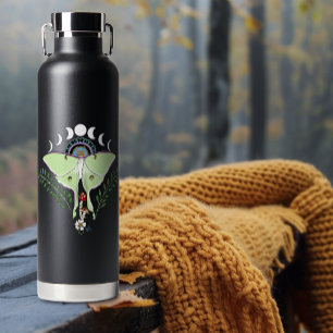 Luna Moth Moon Phases Black Trinkflasche