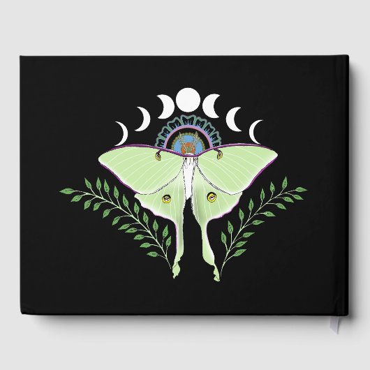 Luna Moth Moon Phases Gästebuch (Rückseite)