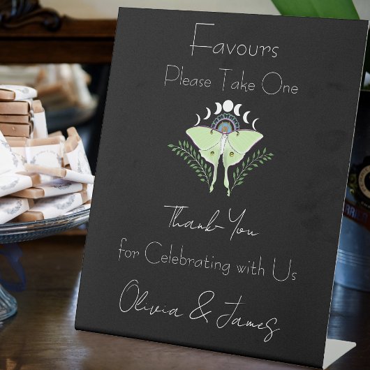 Luna Moth Moon Phases Gastgeschenke Hochzeiten Sockelschild