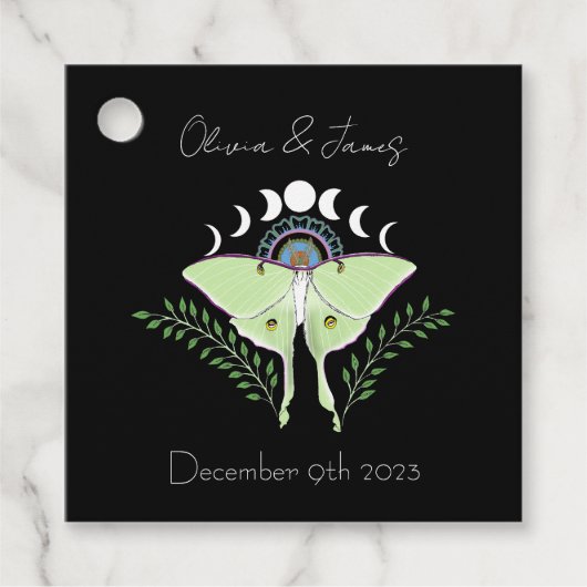Luna Moth Moon Phases Geschenkanhänger (Vorderseite)