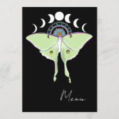Luna Moth Moon Phases Menükarte (Rückseite)
