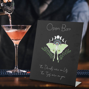 Luna Moth Moon Phases Open Bar Sockelschild