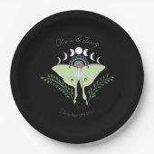 Luna Moth Moon Phases Pappteller (Vorderseite)