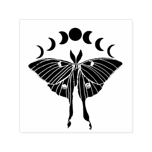 Luna Moth Moon Phases Permastempel (Design)