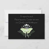 Luna Moth Moon Phases RSVP Karte (Rückseite)